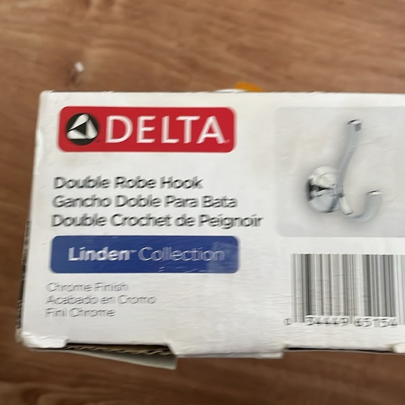 NIB Chrome Double Robe Hook, DELTA Linden Collection, Many Accessories Available - Picture 7 of 7